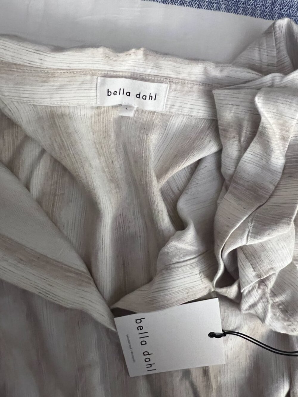 NWT Bella Dahl striped slubbed woven shirt Large - Picture 4 of 4